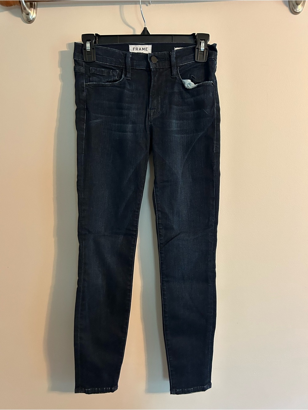 Frame Denim Dark Wash Slim Jeans - Navy Blue